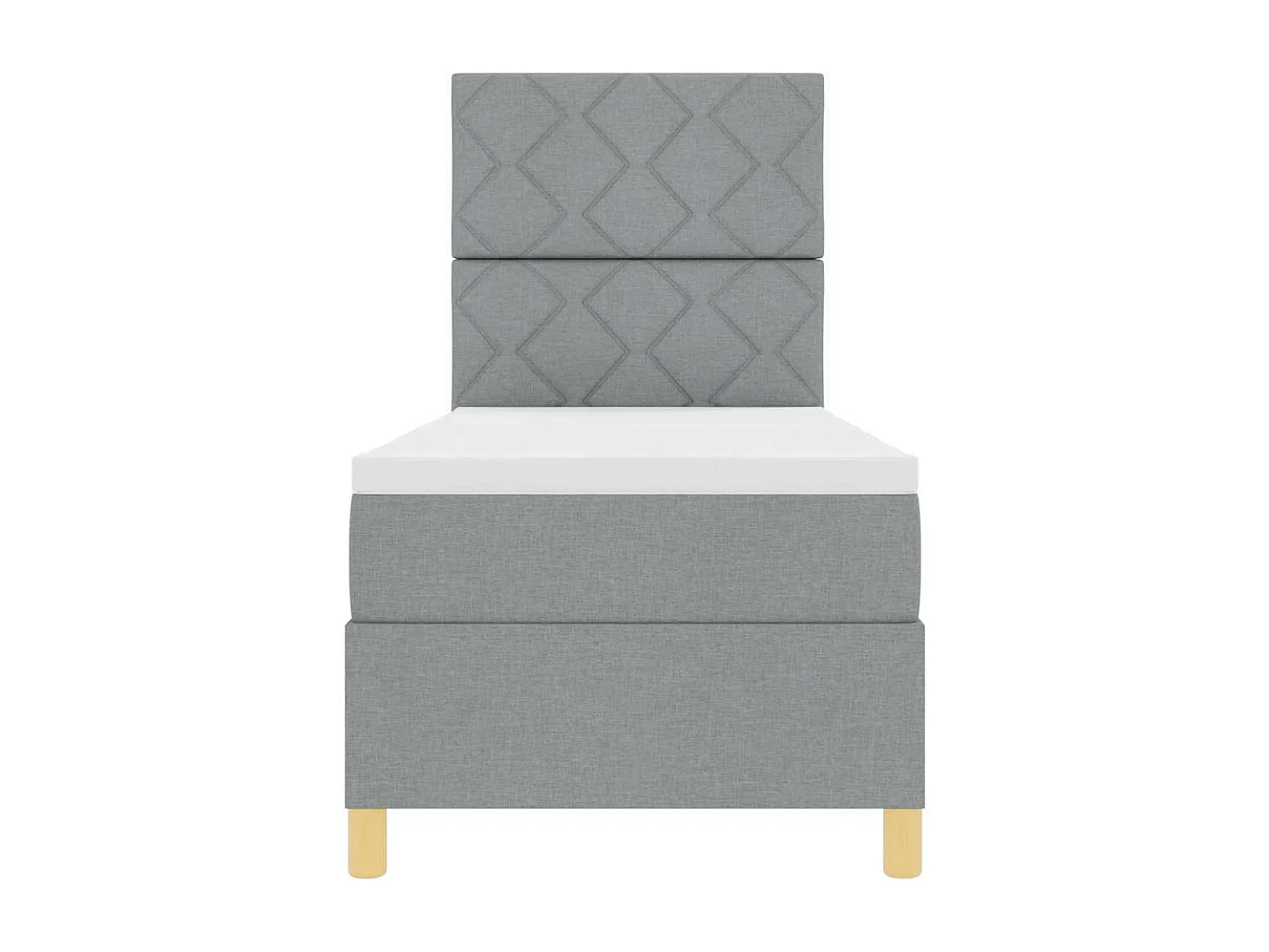 Cama Box com cabeceira Cinzento-claro 80 x 200 cm tecido