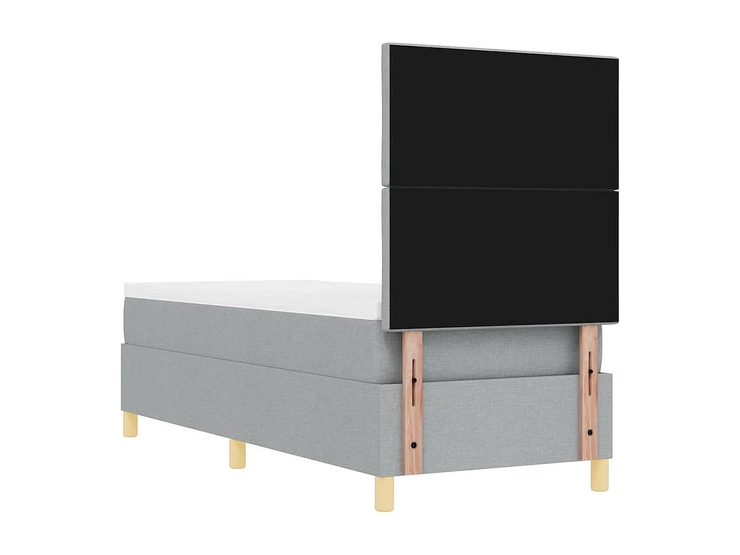 Cama Box com cabeceira Cinzento-claro 80 x 200 cm tecido