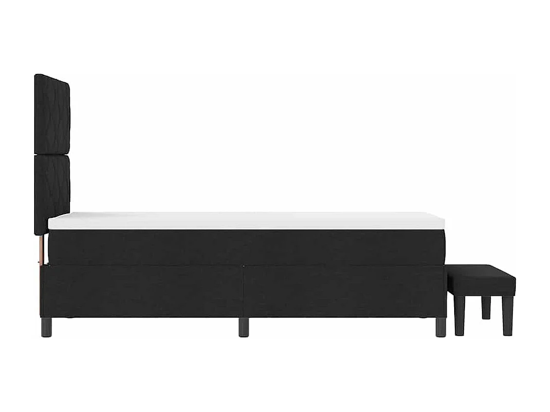 Cama Box com colchão com cabeceira Preto 80 x 200 cm tecido