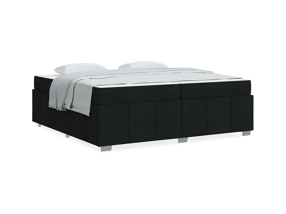 Cadre de lit avec matelas Noir 200 x 200 cm tissu