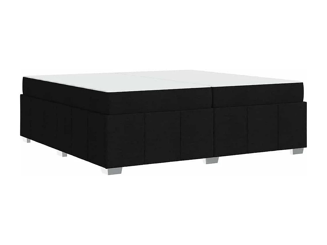 Cadre de lit avec matelas Noir 200 x 200 cm tissu