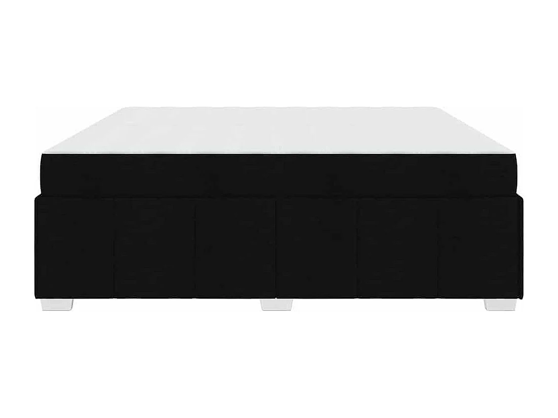 Cadre de lit avec matelas Noir 200 x 200 cm tissu