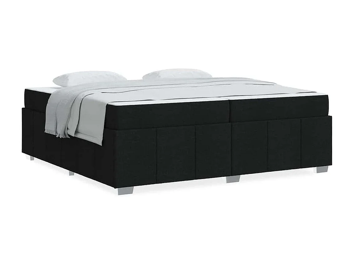 Cadre de lit avec matelas Noir 200 x 200 cm tissu