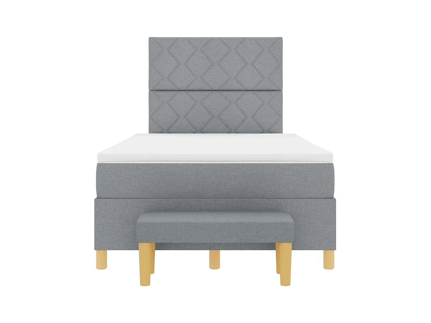 Cadre de lit avec matelas Gris clair 120 x 190 cm tissu