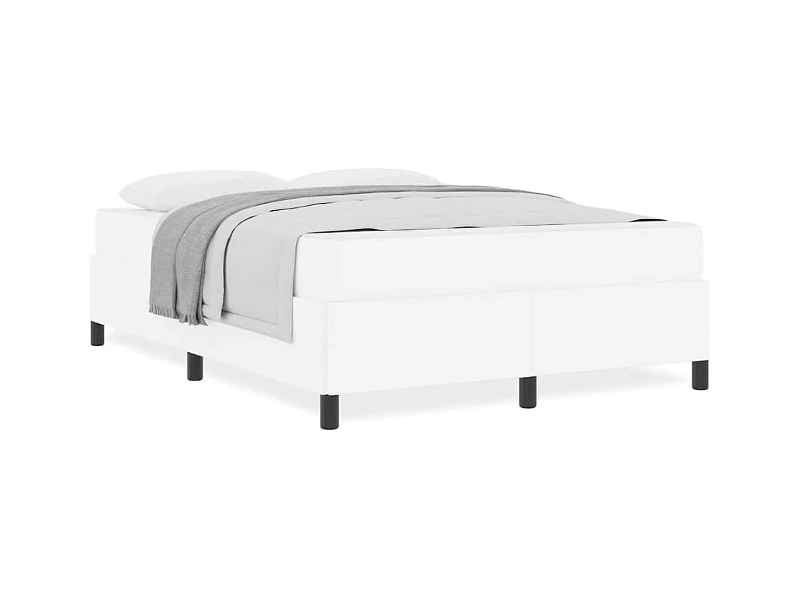 Cadre de lit avec matelas Blanc 140 x 200 cm Faux cuir