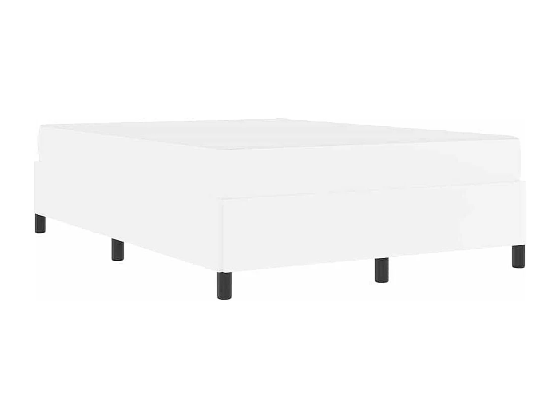 Cadre de lit avec matelas Blanc 140 x 200 cm Faux cuir