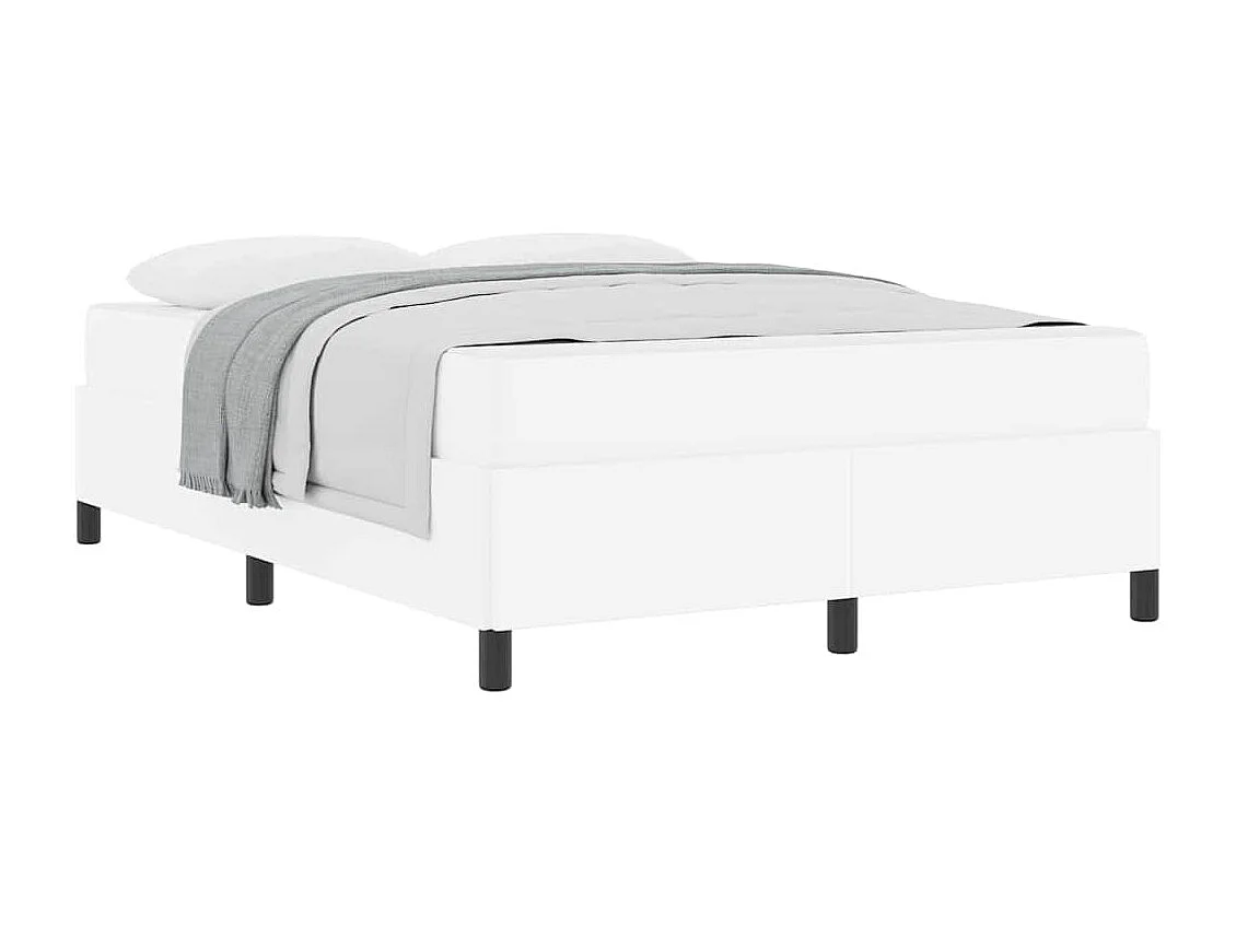 Cadre de lit avec matelas Blanc 140 x 200 cm Faux cuir