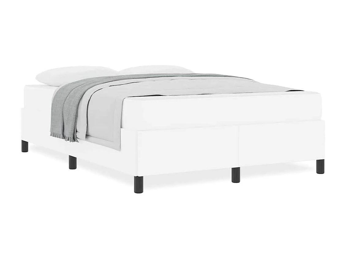 Cadre de lit avec matelas Blanc 140 x 200 cm Faux cuir