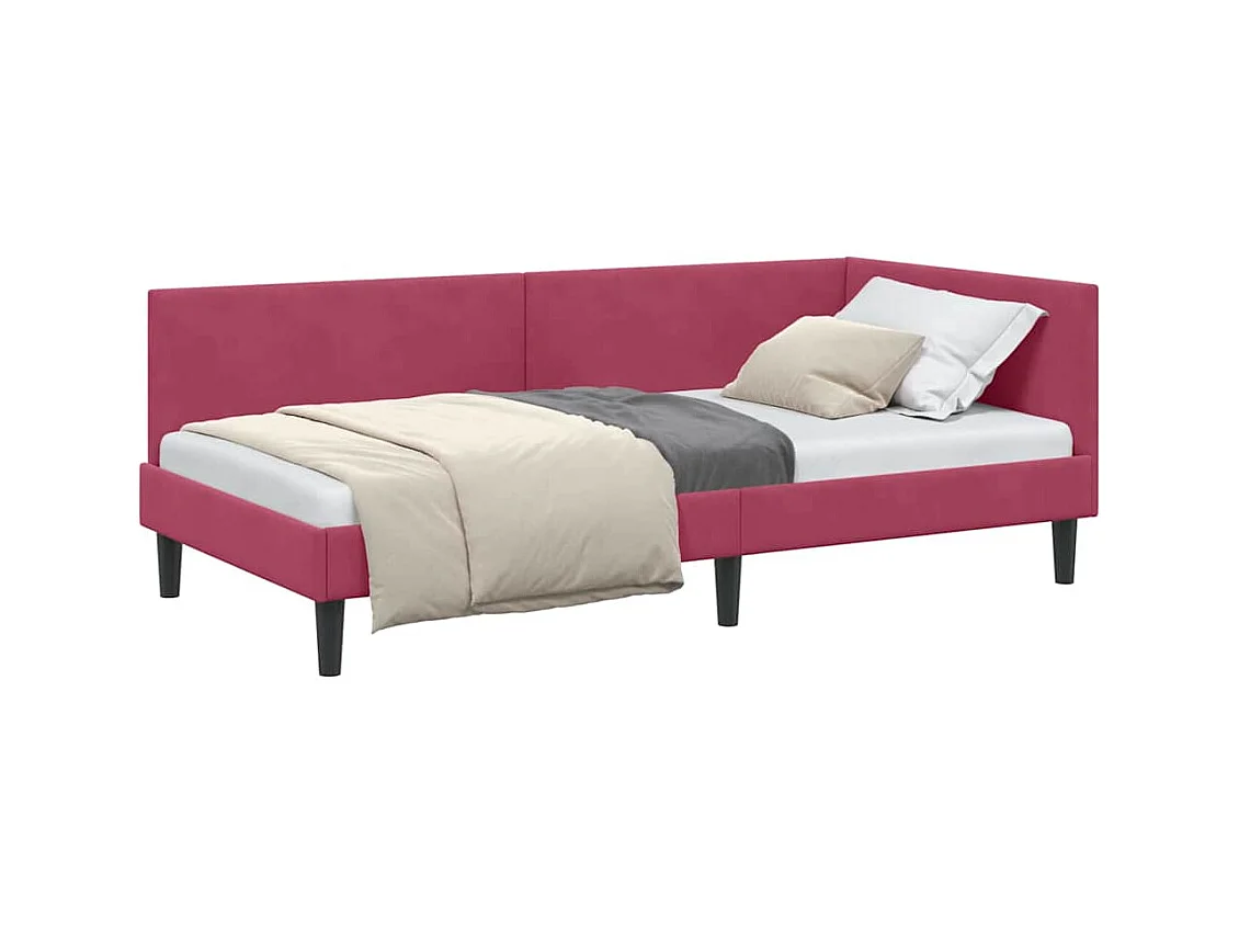 Cadre de lit d'angle Autre Rouge bordeaux 90 x 190 cm