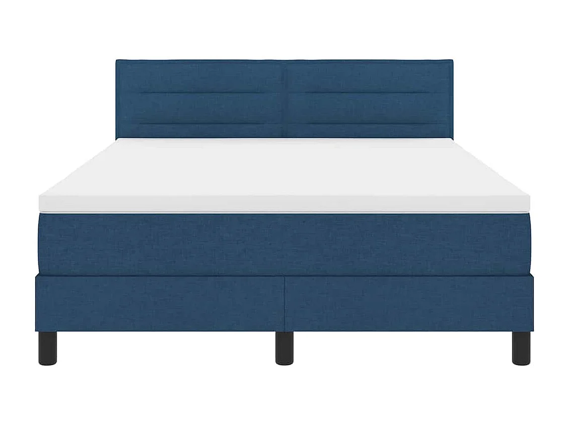 Cama box spring con colchón Azul Oscuro 140 x 200 cm tela