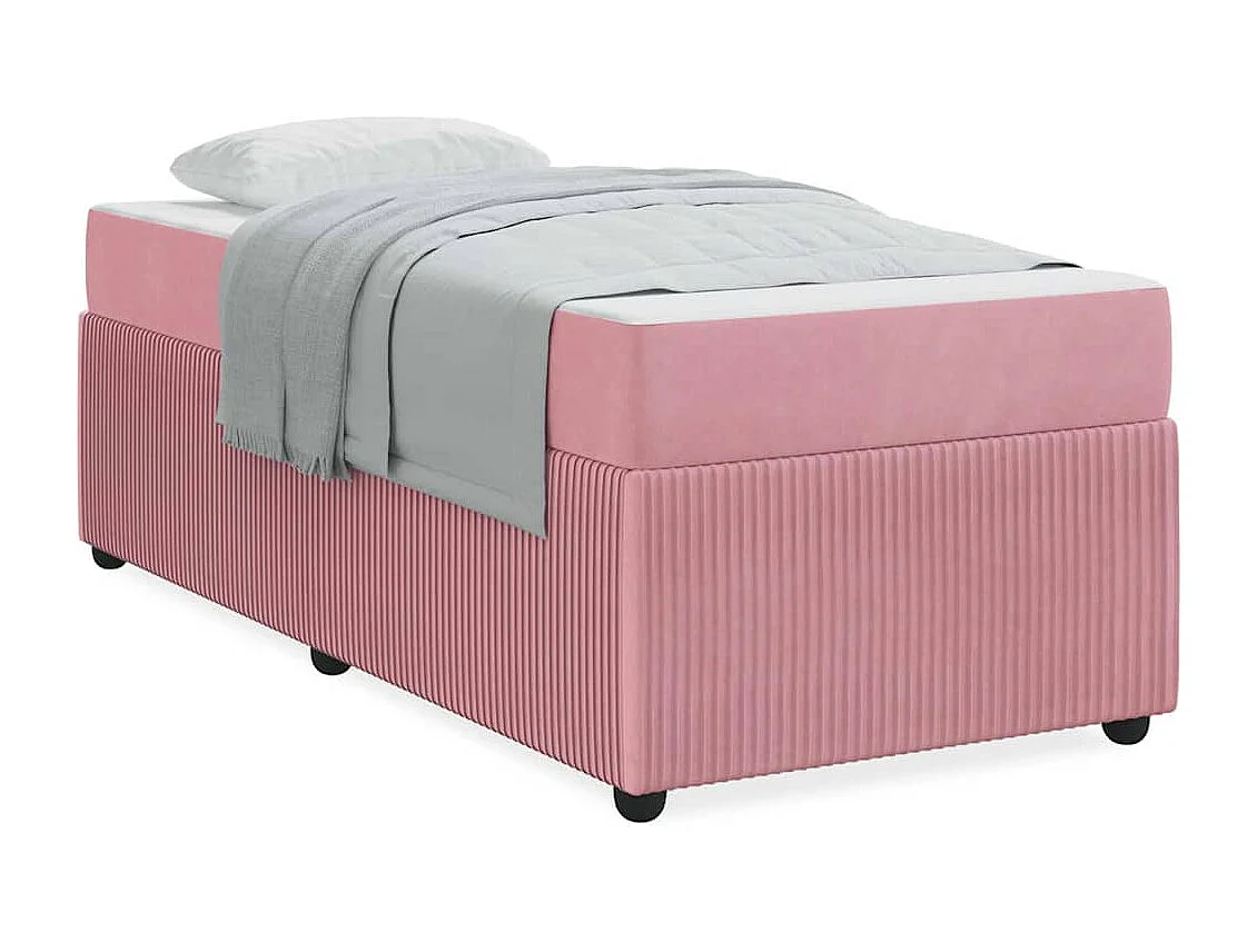 Cadre de lit avec matelas avec matelas Rose 90 x 200 cm Velours