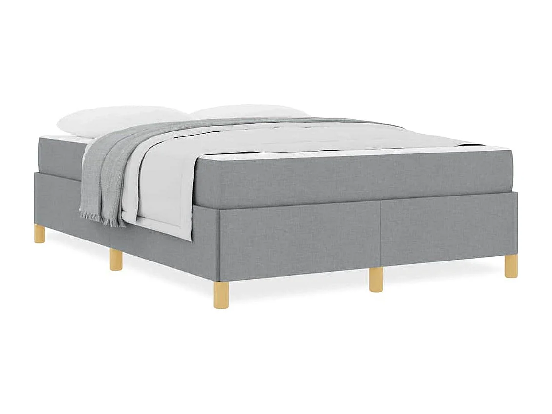 Cama Box Cinza Claro e Branco e Cinza Claro 160 x 200 cm tecido