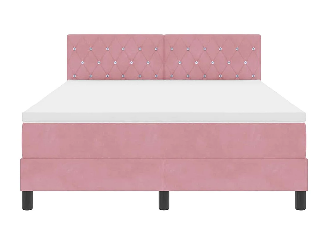 Cadre de lit avec matelas Rose 140 x 190 cm tissu