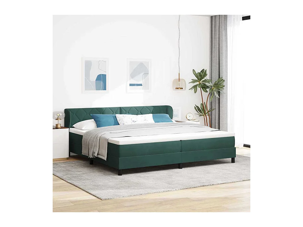 Cadre de lit avec matelas gris foncé 80x200 cm en velours