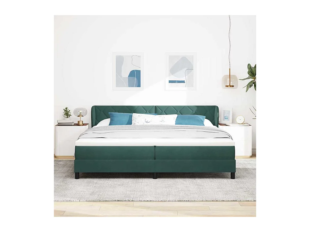 Cadre de lit avec matelas gris foncé 80x200 cm en velours