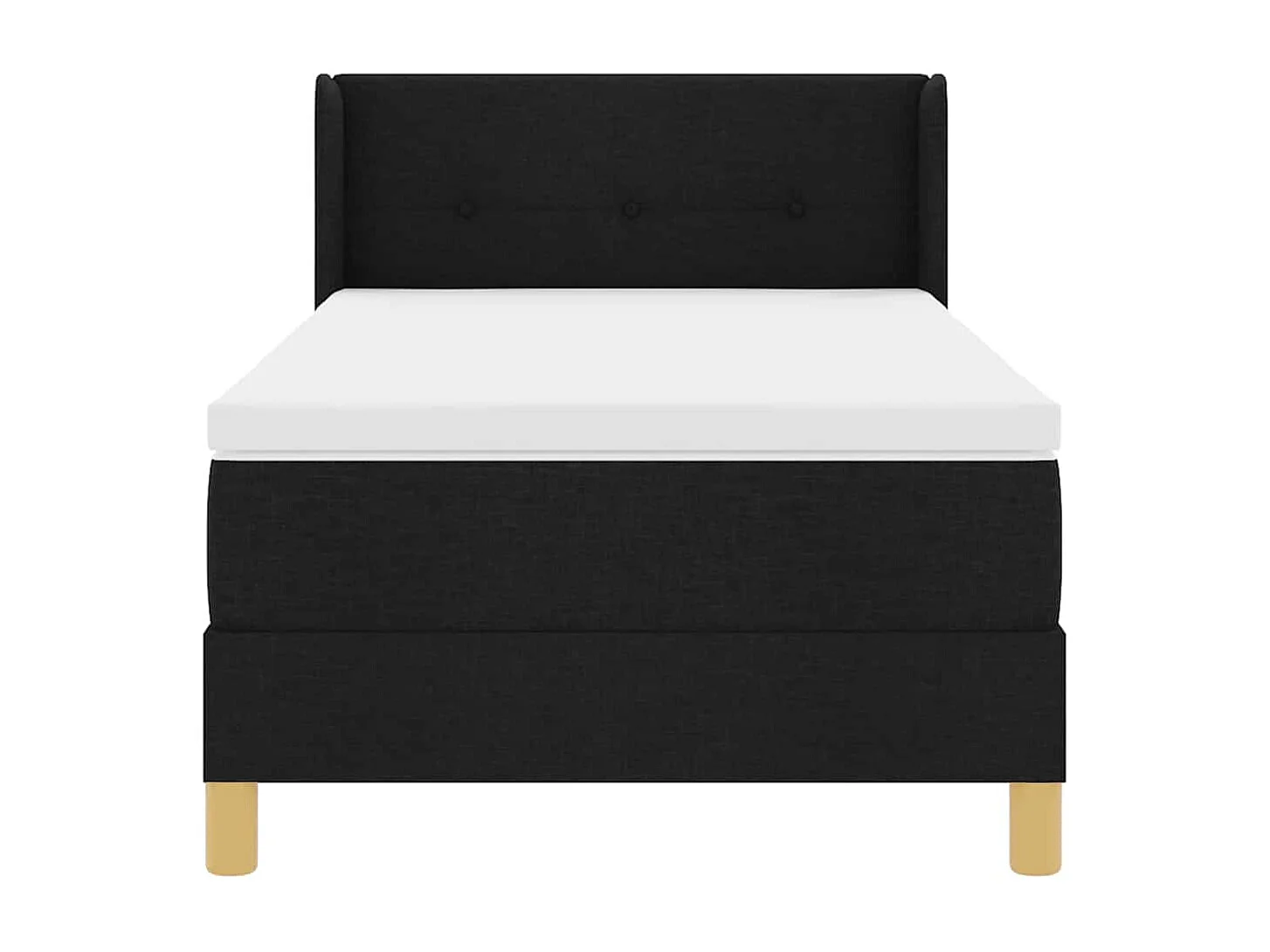 Cadre de lit avec matelas Noir et Blanc 90 x 190 cm tissu