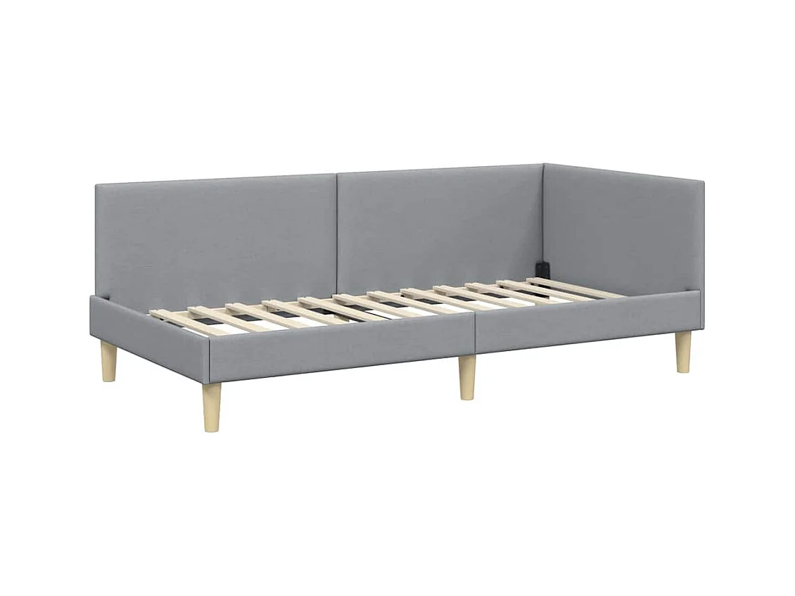 Cadre de lit d'angle Autre Gris clair 90 x 190 cm