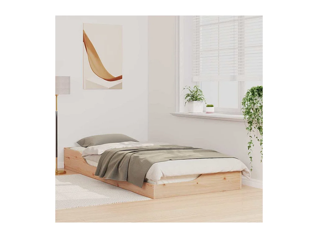 Estrutura de cama de chão Castanho 80 x 210 cm