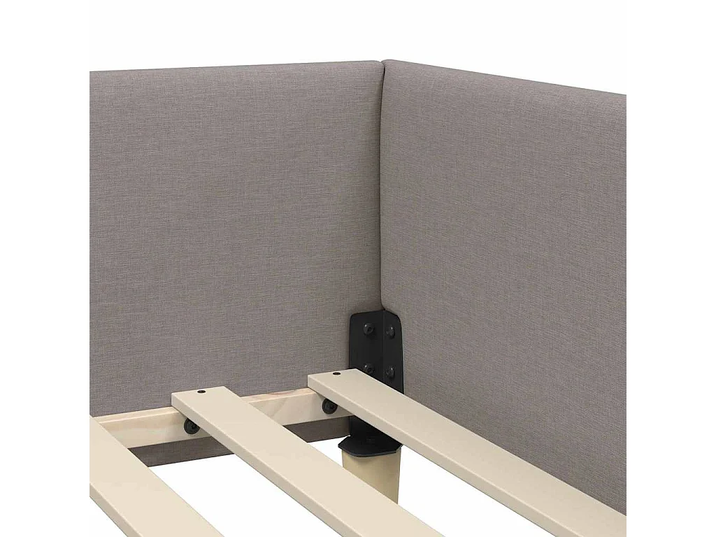 Cadre de lit d'angle Autre avec tête de lit Taupe 90 x 190 cm