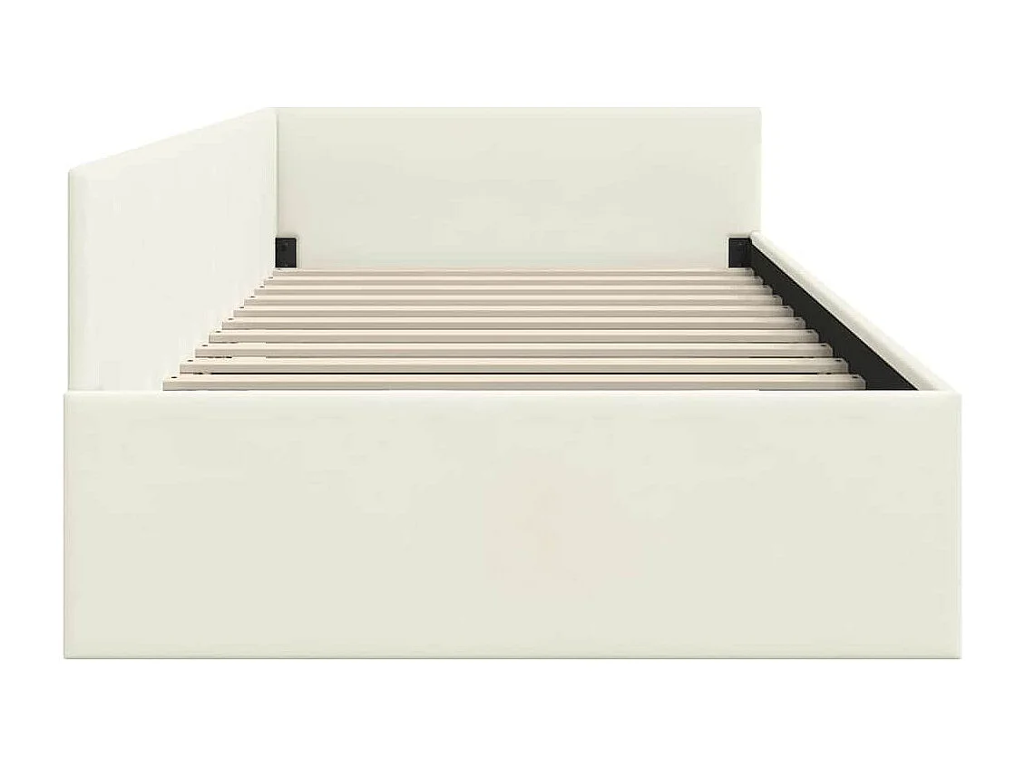 Cadre de lit d'angle Autre avec tête de lit Crème 100 x 200 cm