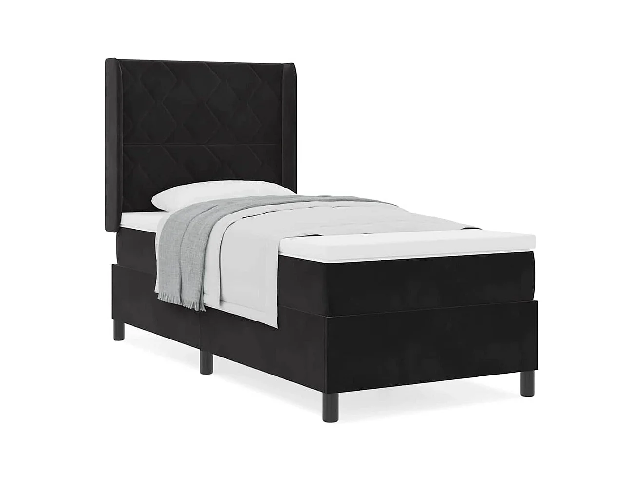 Cadre de lit avec tête de lit Noir 100 x 200 cm Velours