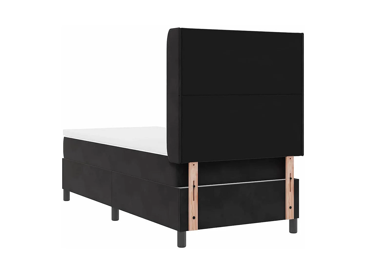 Cama tipo Box Spring con cabecera Negro 100 x 200 cm Terciopelo