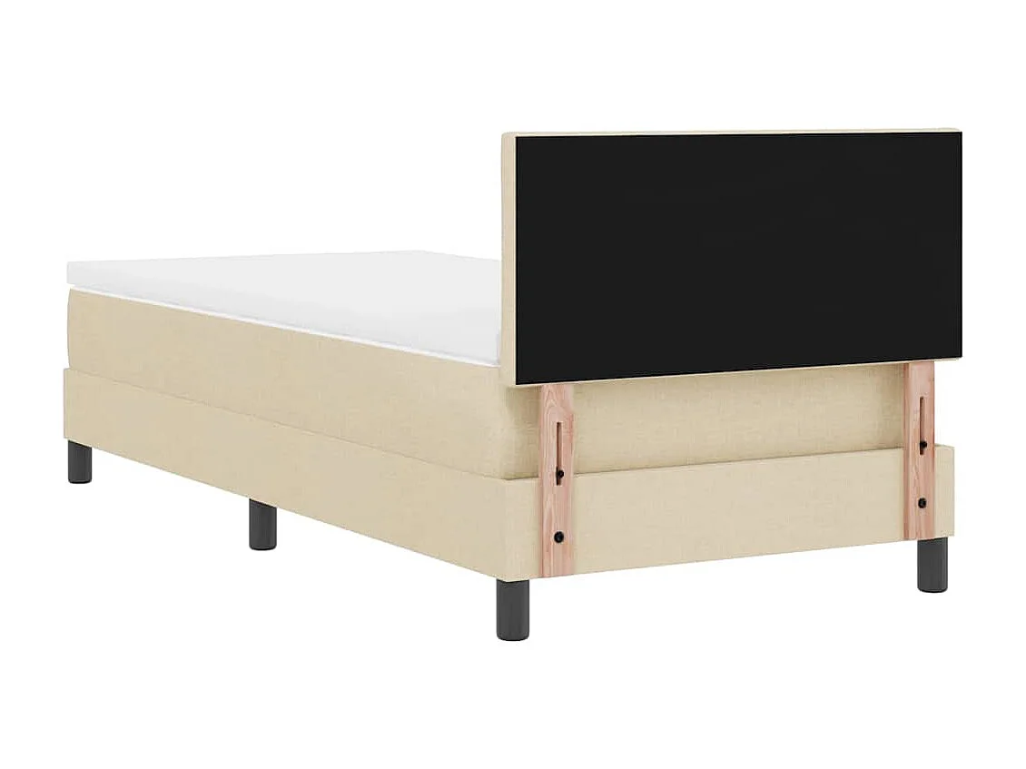 Boxspring bed met matras met hoofdeinde Crème 90 x 200 cm Stof