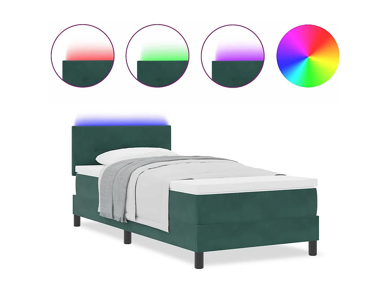 Boxspring bed met matras Donkergroen 90 x 190 cm Fluweel