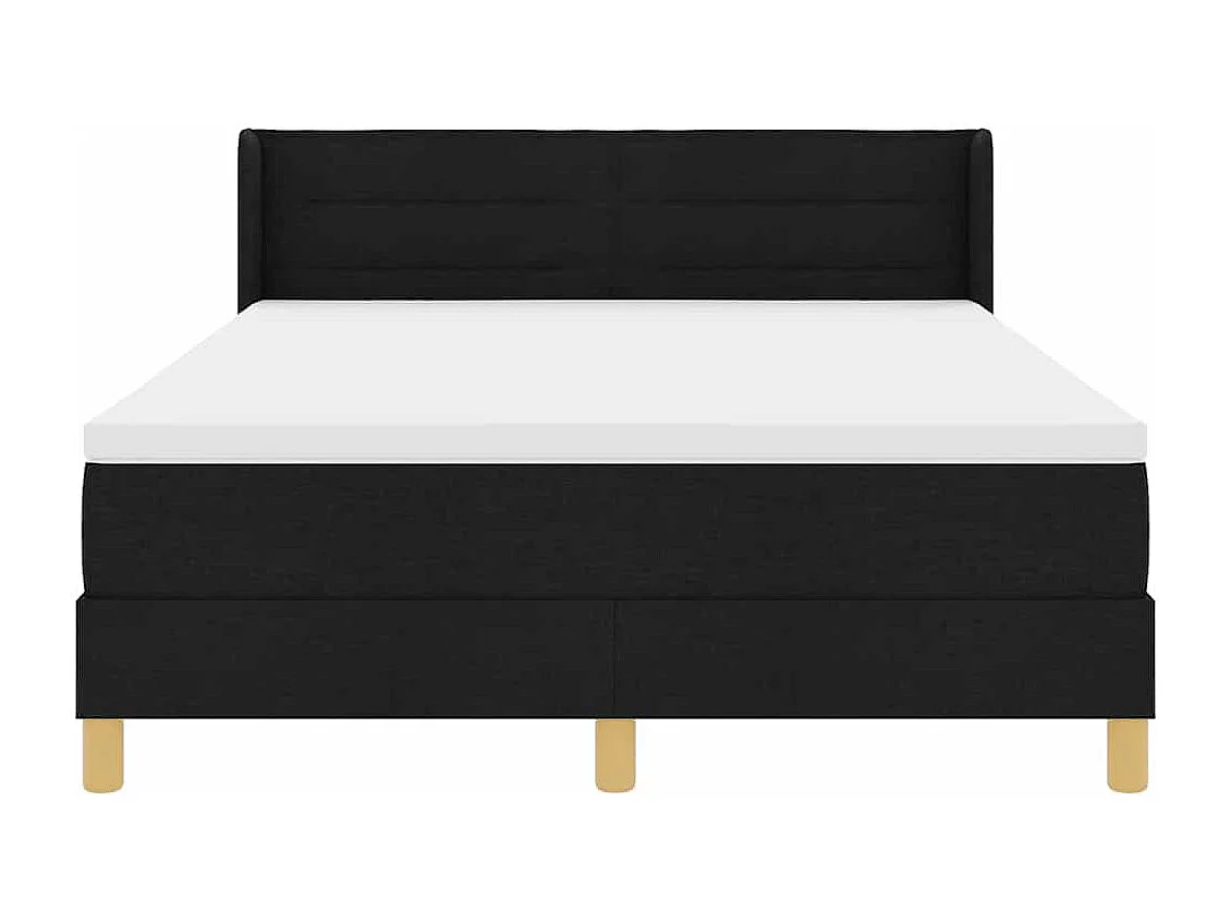 Cama tipo Box Spring Negro y Blanco y Negro 160 x 200 cm tela