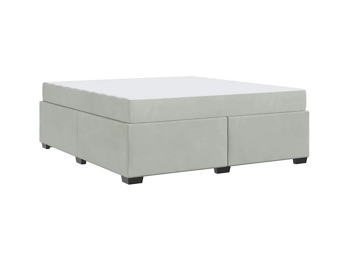 Cadre de lit avec matelas Gris clair 180 x 200 cm Velours