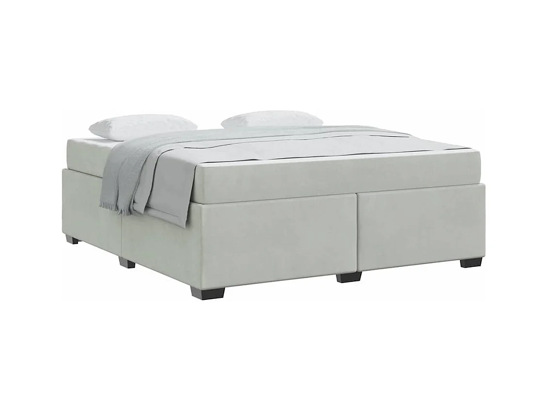 Cadre de lit avec matelas Gris clair 180 x 200 cm Velours