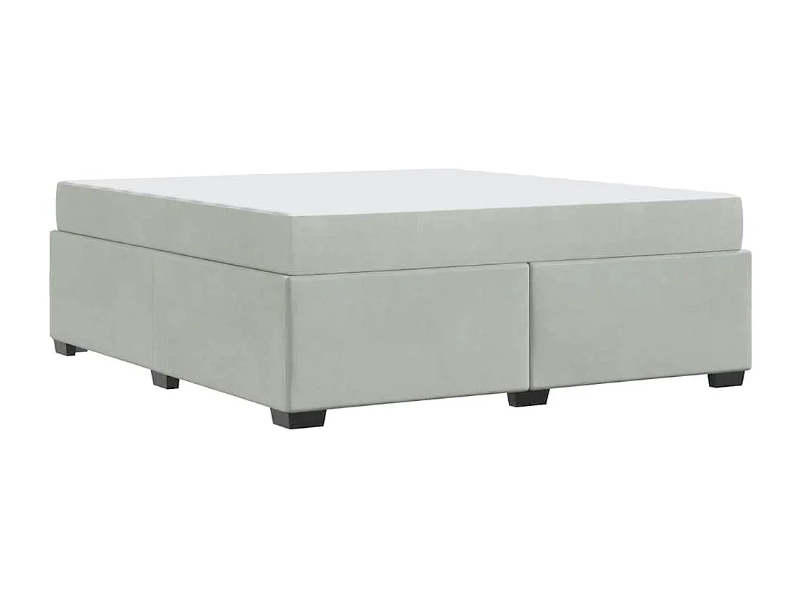 Cadre de lit avec matelas Gris clair 180 x 200 cm Velours
