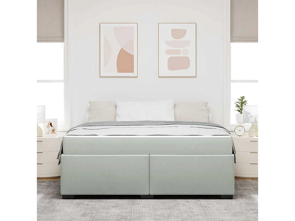 Estrutura de cama com colchão Cinzento-claro 180 x 200 cm
