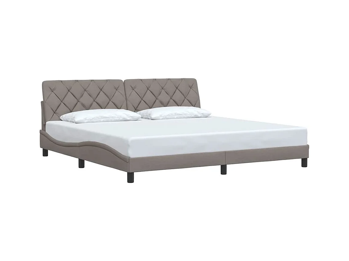 Cadre de lit sans matelas taupe 200x200 cm tissu