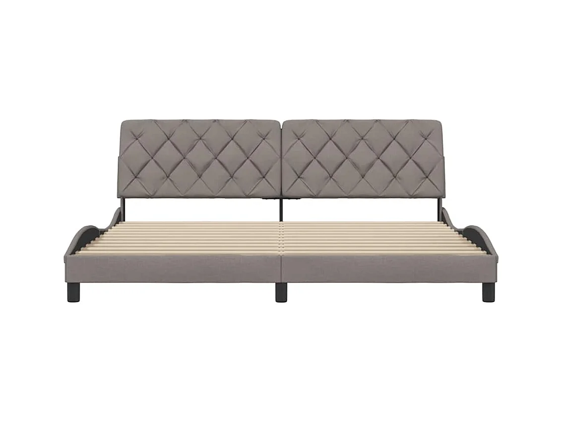 Cadre de lit sans matelas taupe 200x200 cm tissu