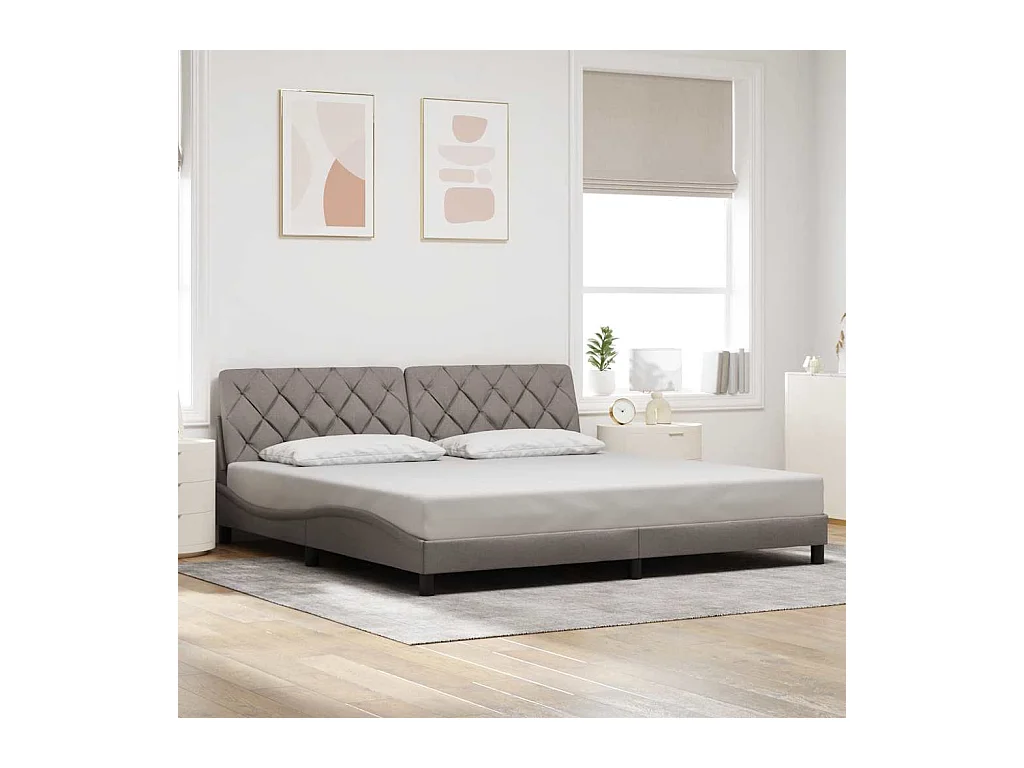 Cadre de lit sans matelas taupe 200x200 cm tissu