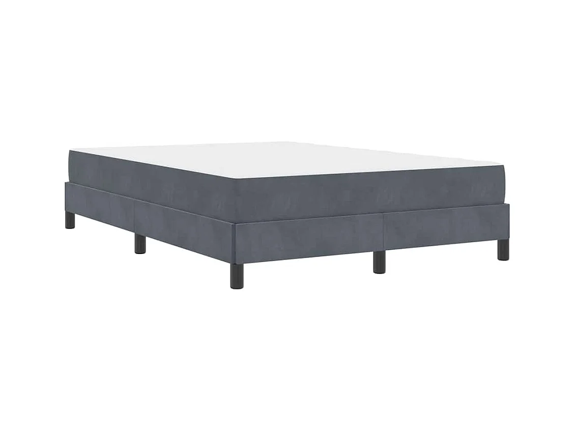 Cadre de lit avec matelas Gris foncé 140 x 200 cm Velours