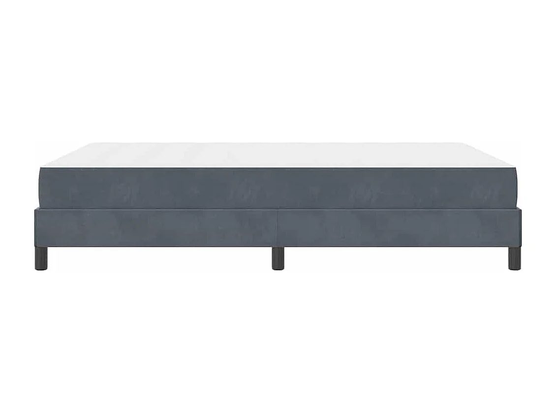 Cadre de lit avec matelas Gris foncé 140 x 200 cm Velours