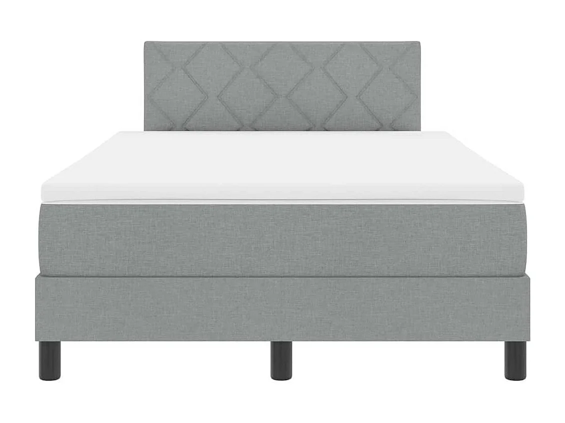 Cama tipo Box Spring con colchón Gris claro 120 x 200 cm tela