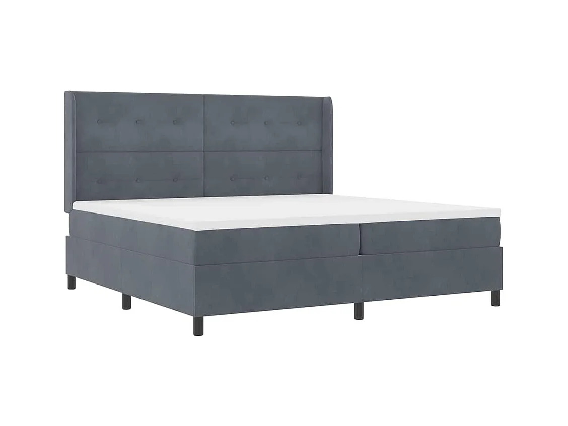 Cadre de lit avec Matelas LED Gris foncé 200 x 200 cm Velours