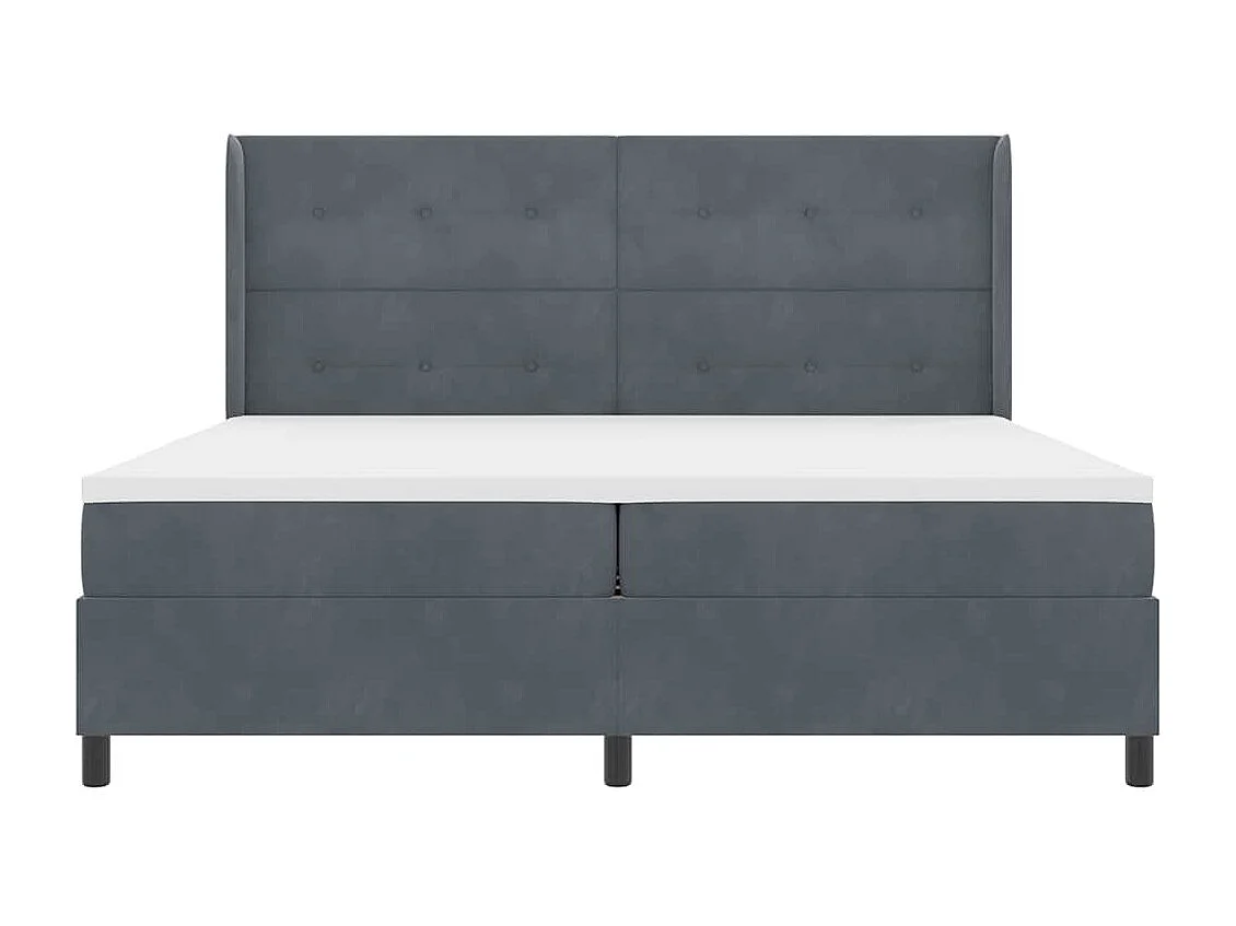 Cadre de lit avec Matelas LED Gris foncé 200 x 200 cm Velours