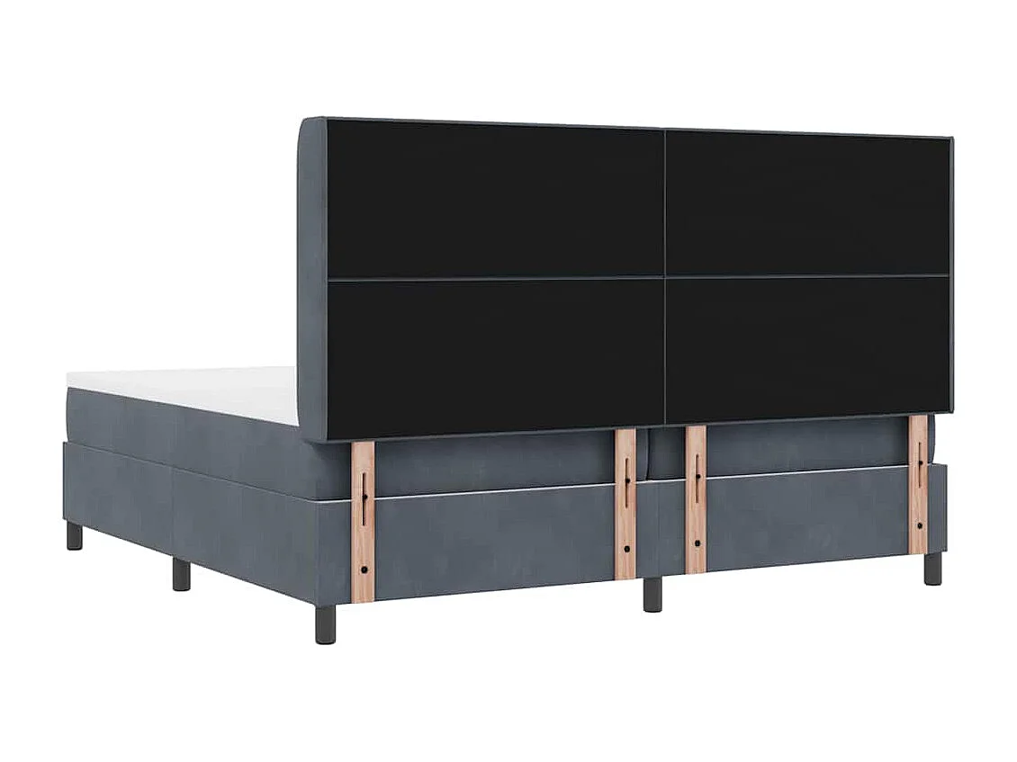 Cadre de lit avec Matelas LED Gris foncé 200 x 200 cm Velours