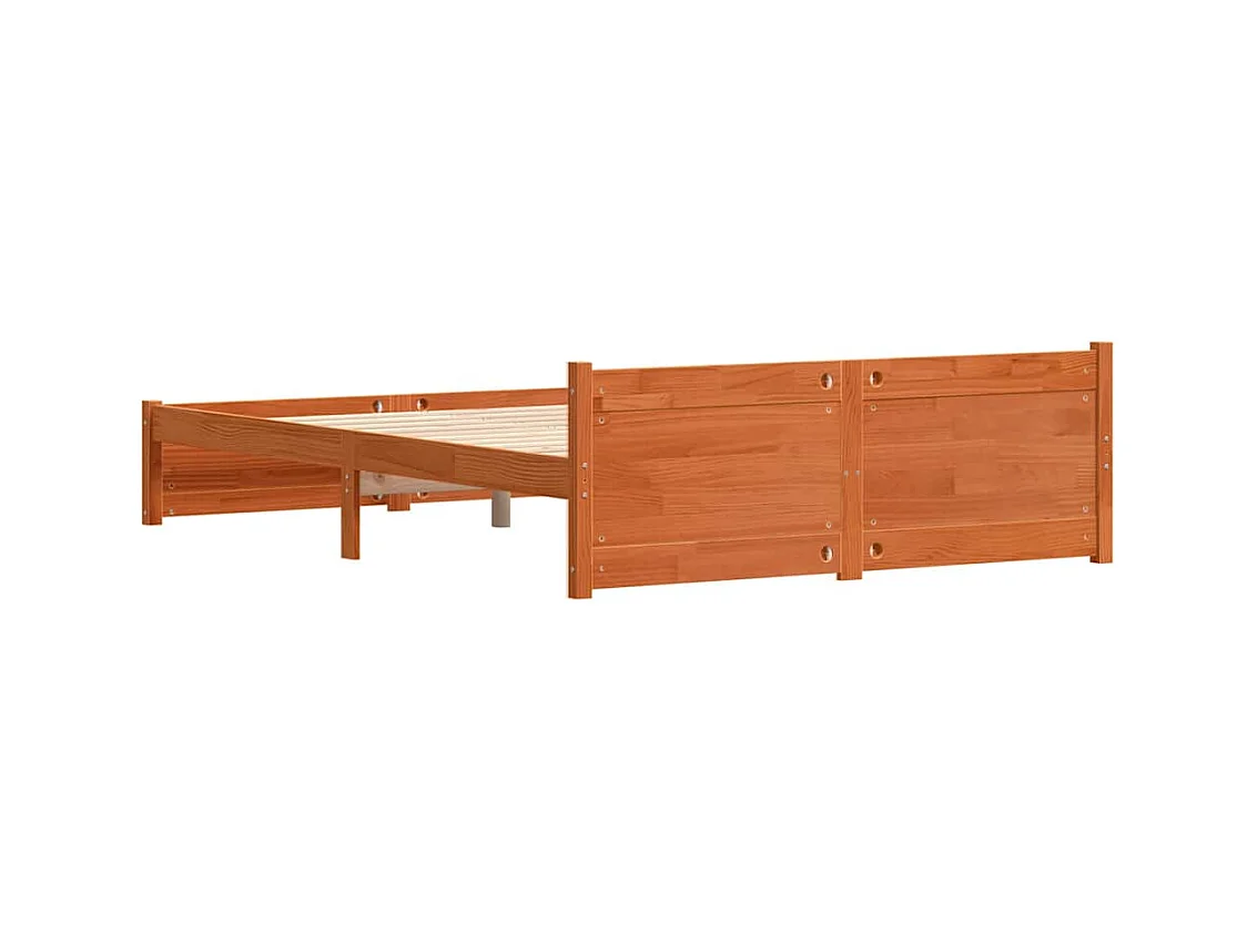 Cadre de lit Marron cire 160 x 200 cm Bois massif en pin