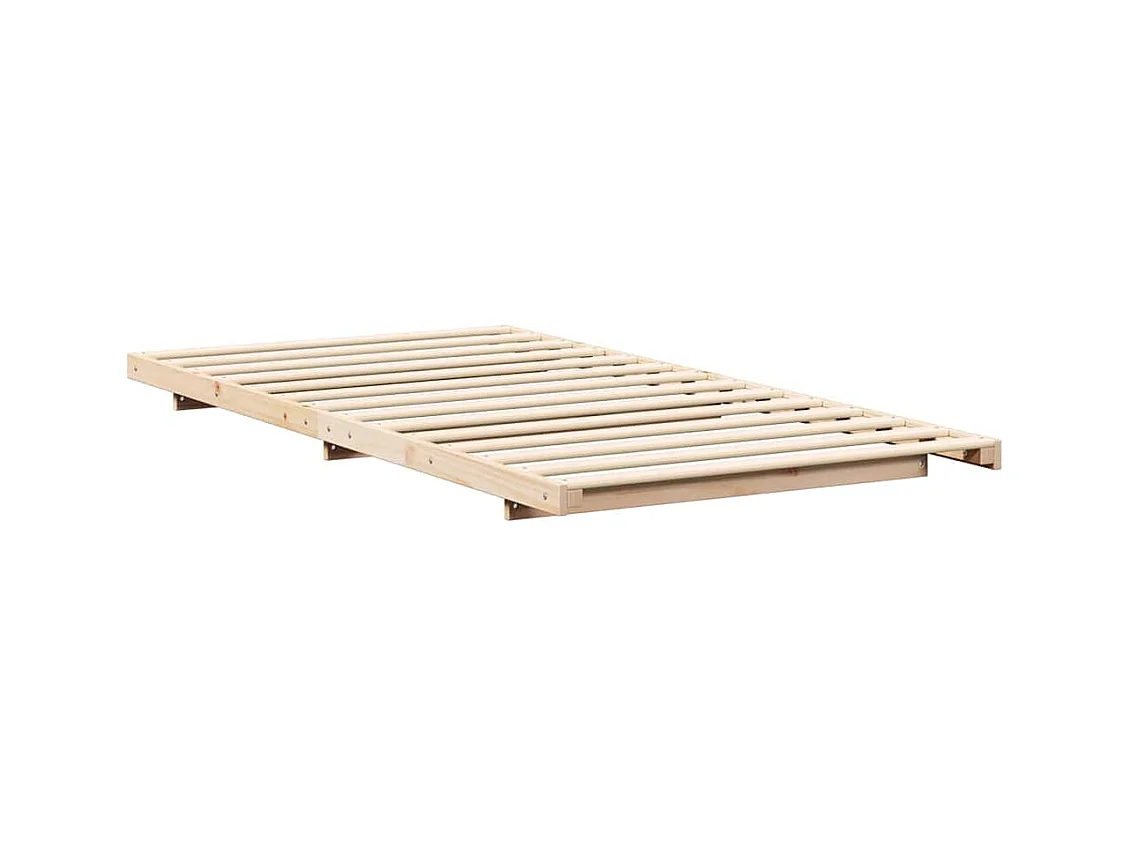 Estructura de cama Marrón 100 x 220 cm Madera maciza de pino