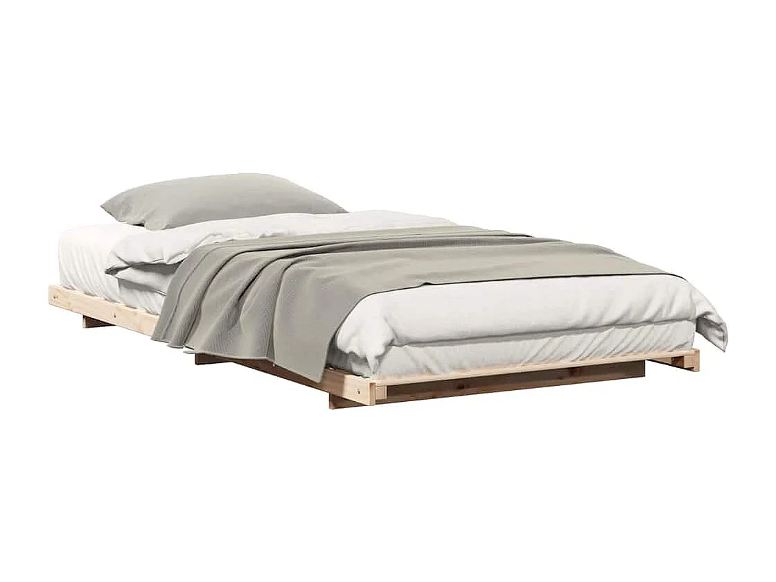 Estructura de cama Marrón 100 x 220 cm Madera maciza de pino