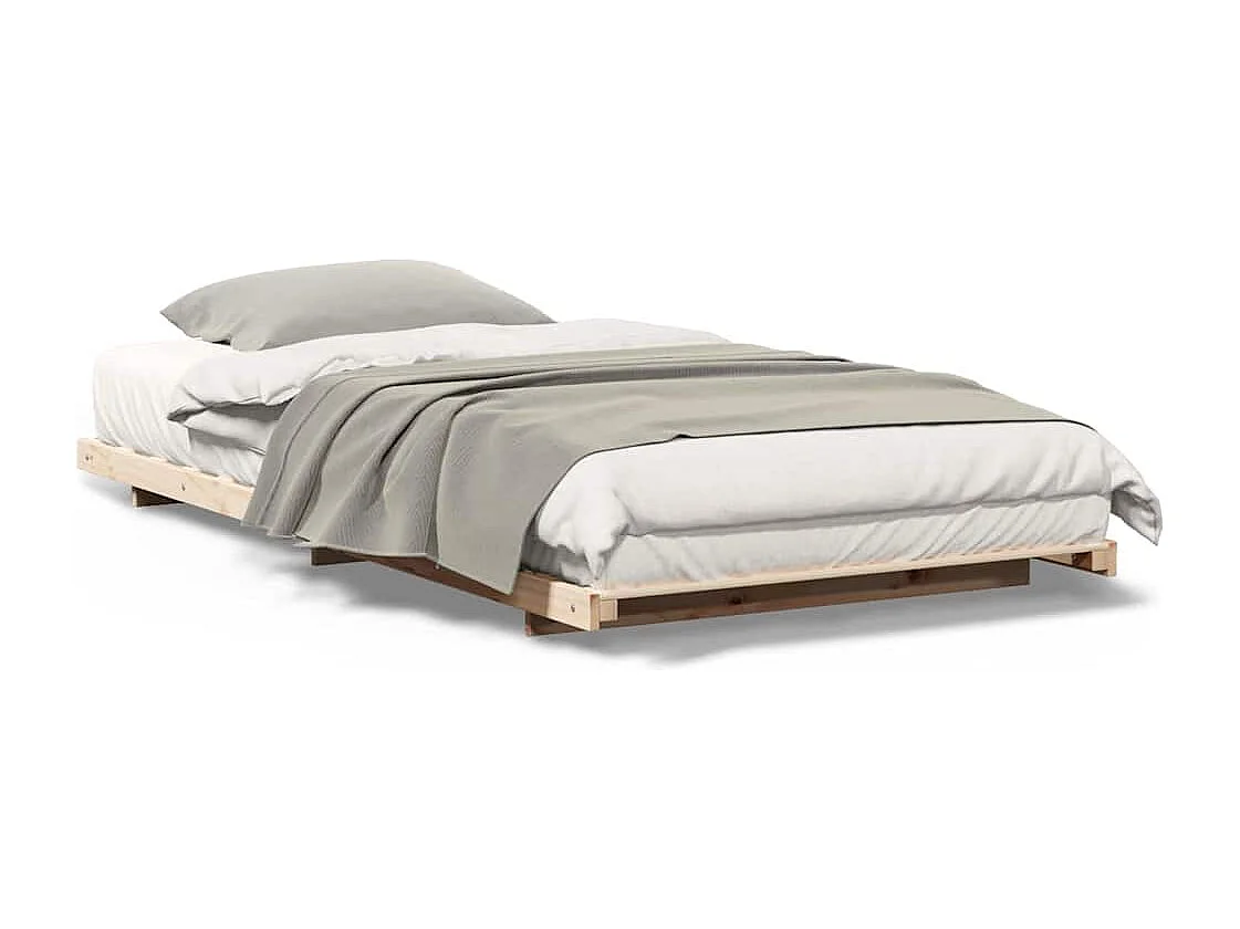Estructura de cama Marrón 100 x 220 cm Madera maciza de pino