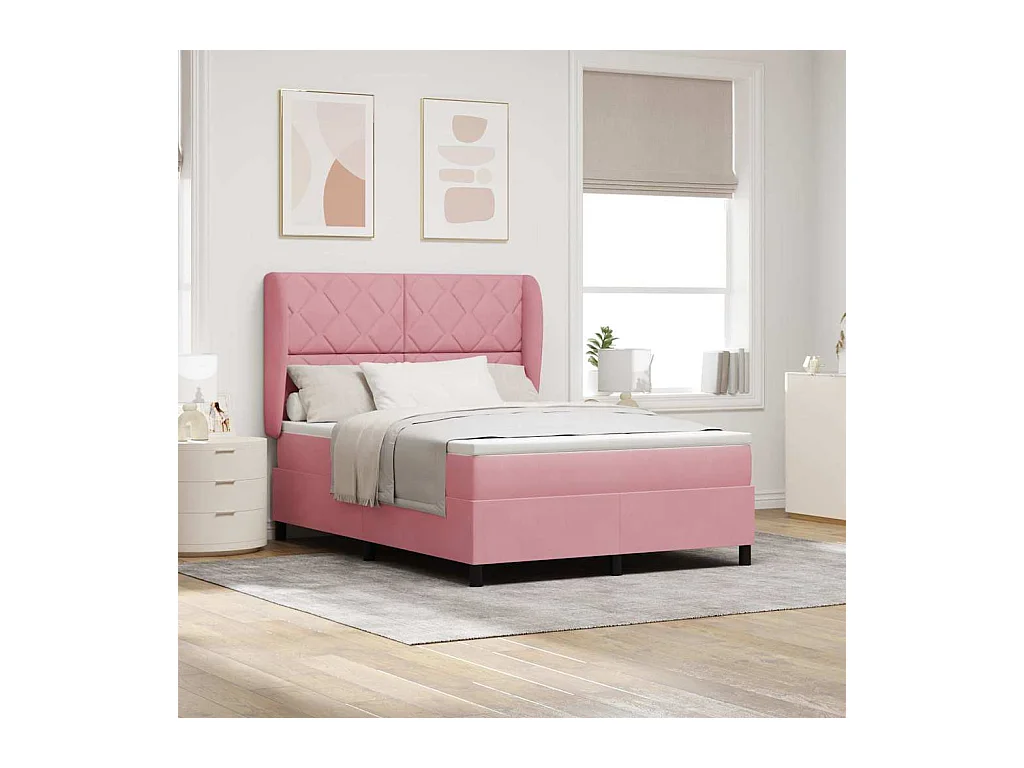Cadre de lit avec matelas Rose 160 x 200 cm Velours
