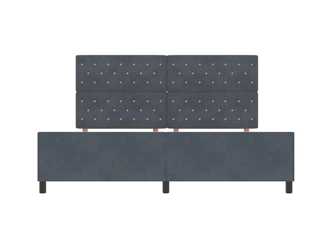Cadre de lit avec tête de lit Gris foncé 200 x 200 cm Velours