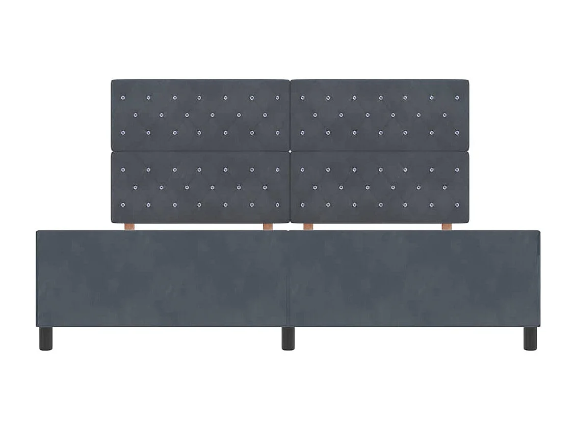 Cadre de lit avec tête de lit Gris foncé 200 x 200 cm Velours