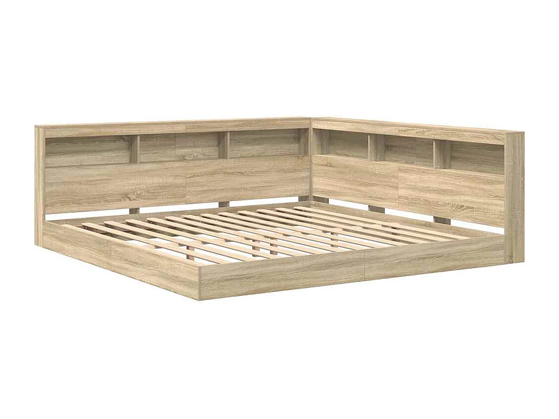 Cama con Estantería con cabecera Roble Sonoma 180 x 200 cm